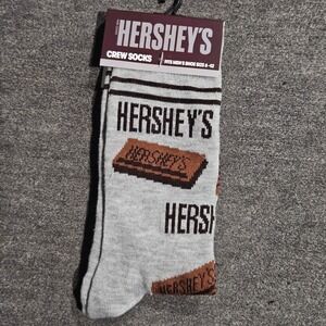 Hershey's Milk Chocolate Bar Men's Crew Socks Gray Brown Size 6-12